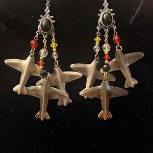 Vintage Airplane Chandelier Earrings